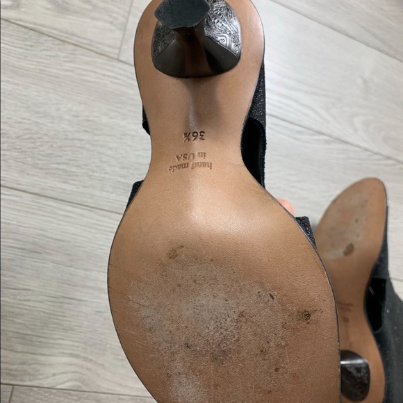 CYDWOQ Boomerang Hand Made Lagenlook Leather Open Toe Heels - Picture 9 of 15